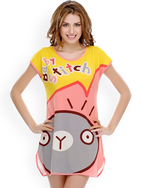 

Clovia Yellow Printed Nightdress