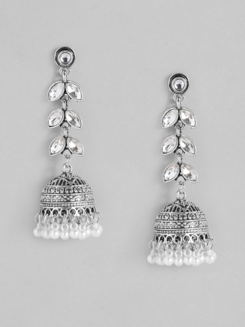 

Peora Oxidised Silver-Plated Dome Shaped Jhumkas
