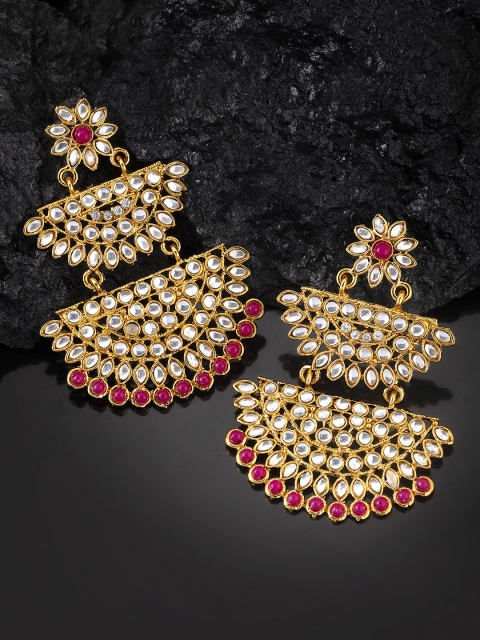 

Peora Gold-Plated Embellished Classic Drop Earrings