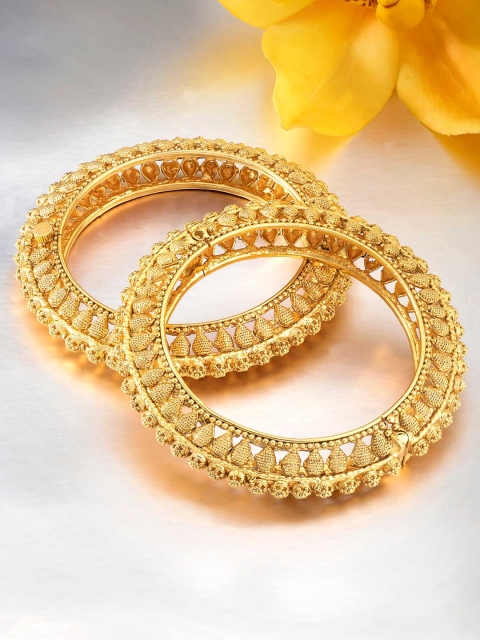 

Peora Gold Plated Set of 2 Handcrafted Openable Kada Bangles