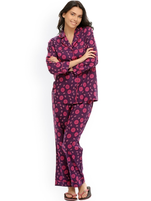 

Clovia Purple Printed Night Suit NS0495P15