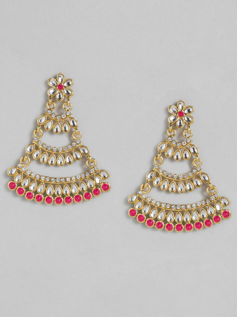 

Peora Red & Gold-Toned Classic Drop Earrings