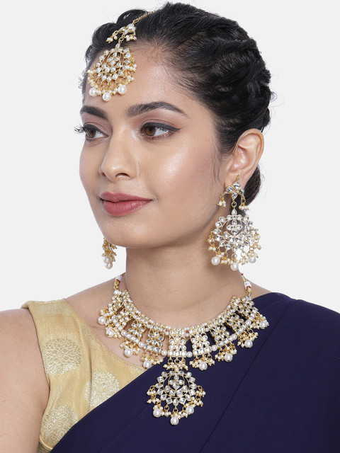 

Peora Gold Plated Kundan Studded Jewellery Set
