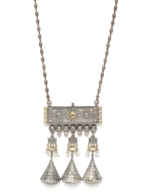 

Peora Oxidised Silver-Plated Statement Afghan Necklace