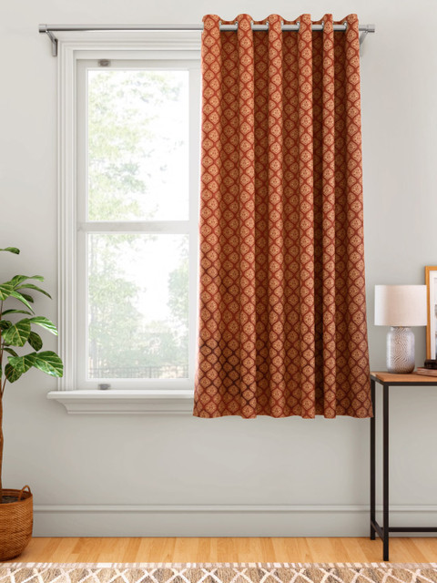 

Aura Rust & Beige Ethnic Motifs Single Window Curtain