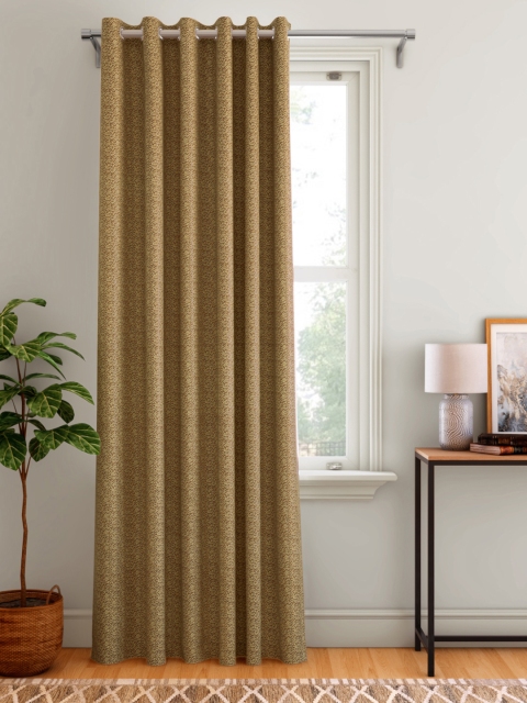 

Aura Brown & Gold-Toned Abstract Patterned Single Door Curtain