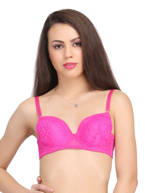 

Clovia Pink Medium-Coverage Bra BR0553P14