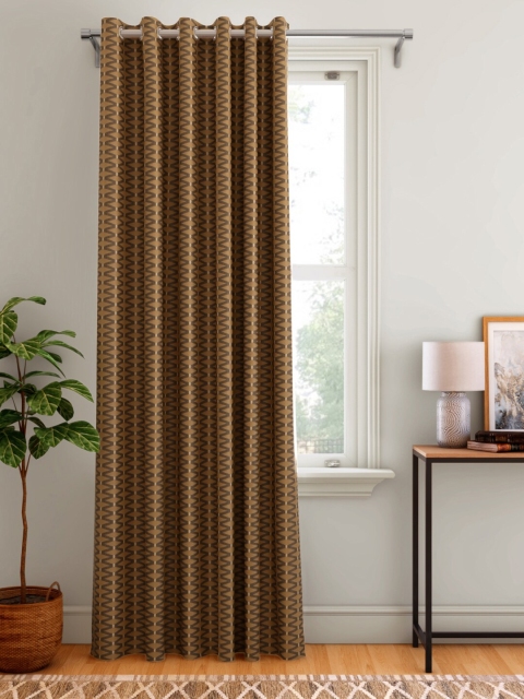 

Aura Brown & Beige Geometric Patterned Door Curtain