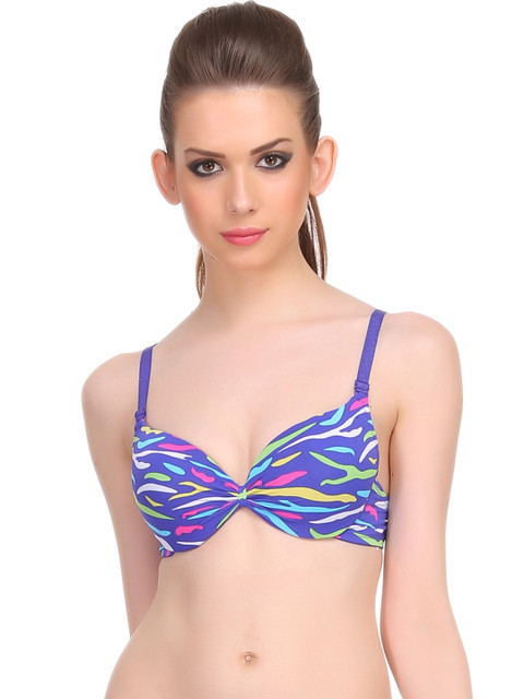 

Clovia Blue Printed Push-Up Bra BR0556P0338B