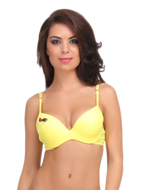 

Clovia Yellow Medium-Coverage T-shirt Bra BR0559P02