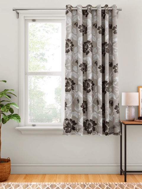 

Aura Beige & Coffee Brown Floral Self Design Window Curtain