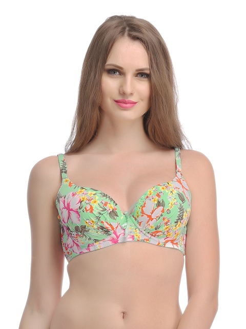 

Clovia Green Floral Print Push-Up Bra BR0594P1140B