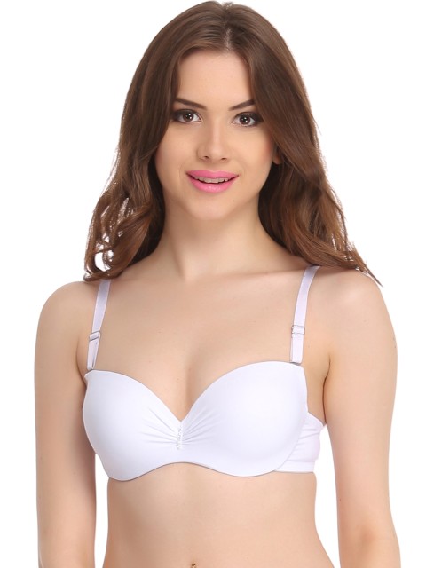 

Clovia White Balconette Bra BR0598P18