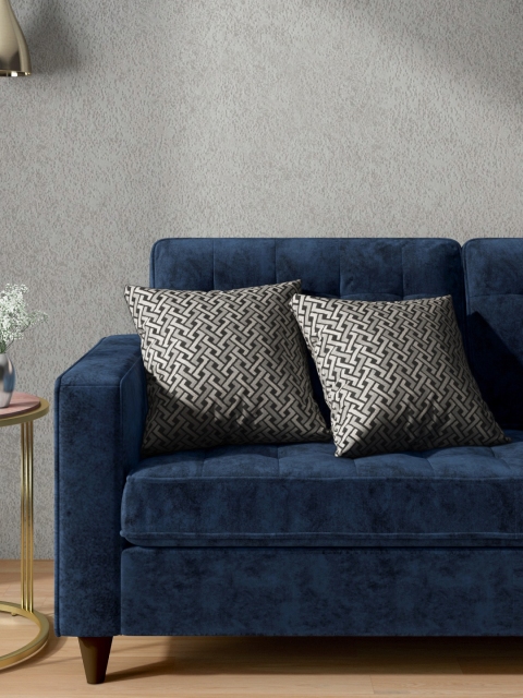 

Aura Black & Grey Set of 2 Geometric Square Cushion Covers