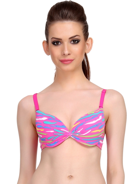 

Clovia Pink Printed Push-Up Bra BR0556P2238B