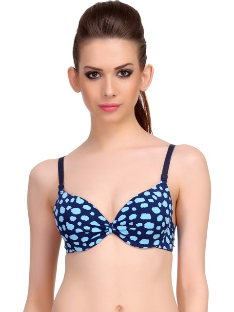 

Clovia Blue Printed Push-Up Bra BR0557P0334A