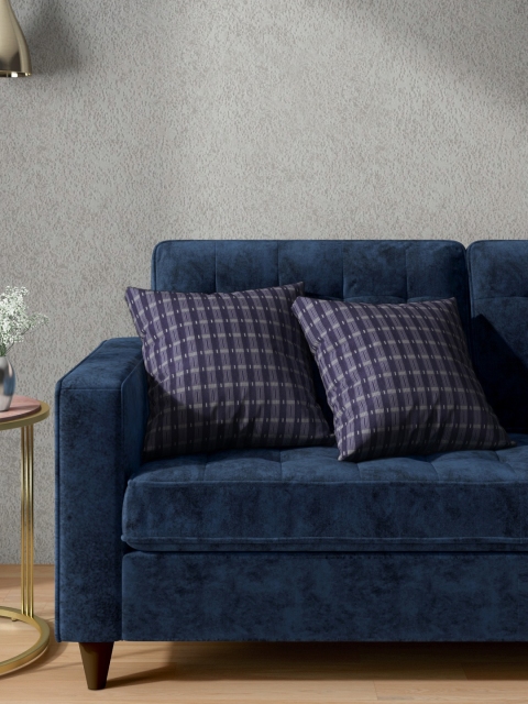 

Aura Blue Set of 2 Geometric Square Cushion Covers