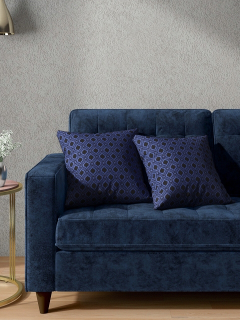 

Aura Blue & Black Set of 2 Ethnic Motifs Square Cushion Covers