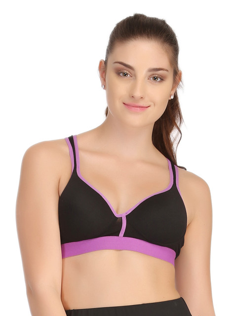 

Clovia Black Padded Sports Bra BR0564P12
