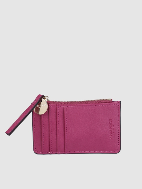 

Accessorize Women Magenta Solid Card Holder