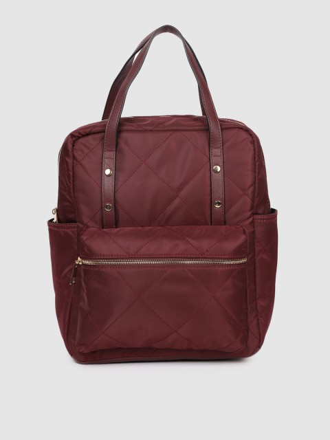 

Accessorize Women Burgundy Quilted Laptop Backpack