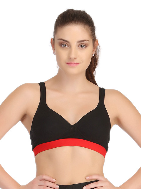 

Clovia Black Padded Sports Bra BR0565P04