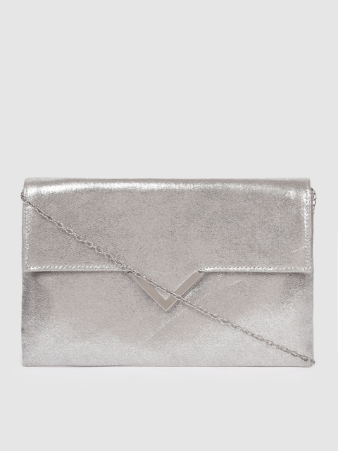

Accessorize Silver-Toned Solid Natalie Envelope Clutch