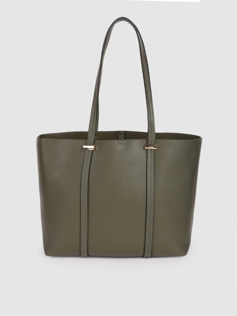 

Accessorize Olive Green Solid ALI Tote Bag