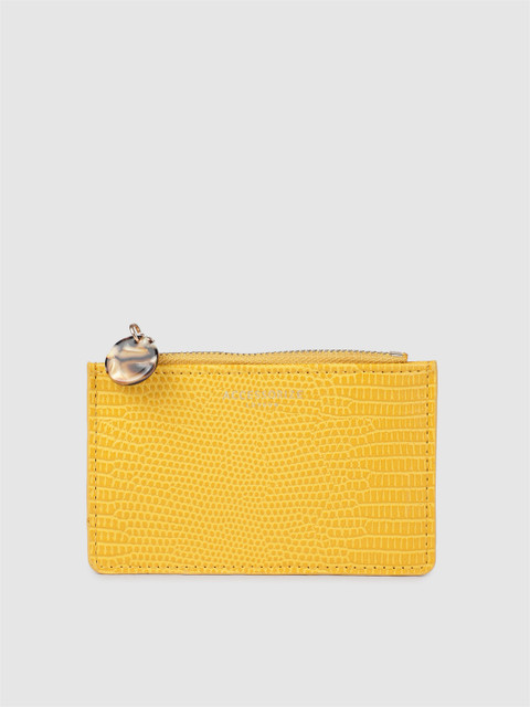 

Accessorize Women Yellow Textured Card Holder