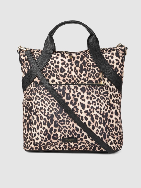 

Accessorize Women Black & Cream Leopard Printed Sling Bag