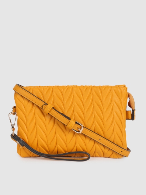 

Accessorize Mustard Yellow Textured PAIGE PLEATED Sling Bag