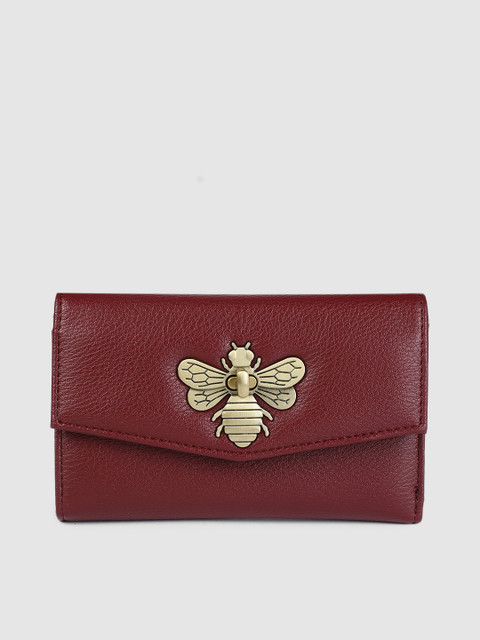 

Accessorize Women Burgundy Solid Three Fold Wallet