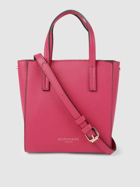 

Accessorize Pink Textured Handheld Bag