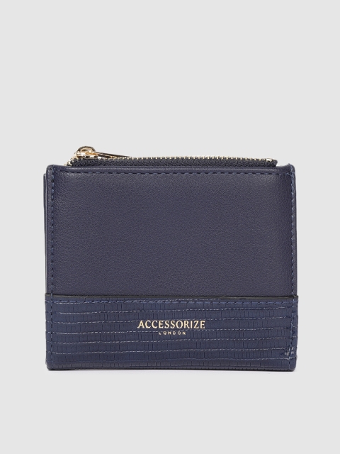 

Accessorize Women Navy Blue Solid Two Fold Wallet