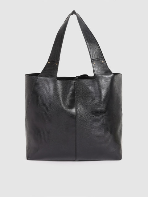 

Accessorize Black Textured Tote Bag