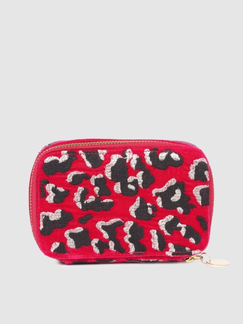 

Accessorize Women Fuchsia Animal Printed Zip Around Jewellery Box