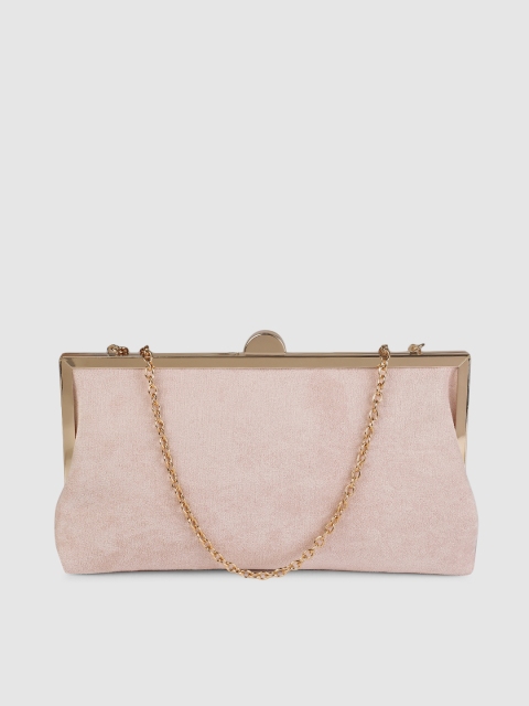 

Accessorize Women Nude-Coloured Solid Suede Purse Clutch