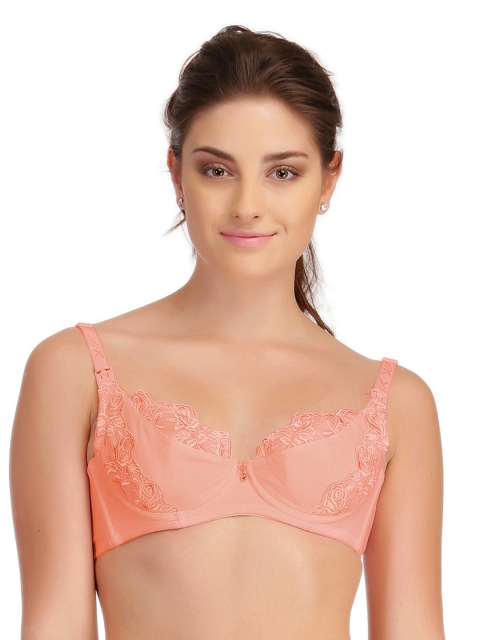 

Clovia Pink Embroidered Maternity Bra BR0561P2238C