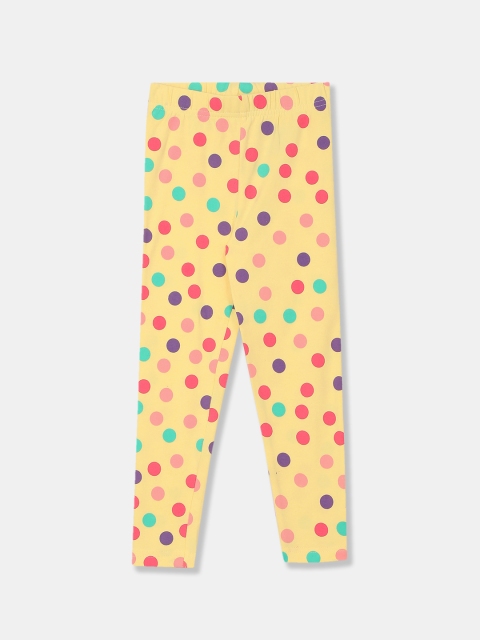 

Cherokee Girls Yellow & Pink Printed Ankle-Length Leggings