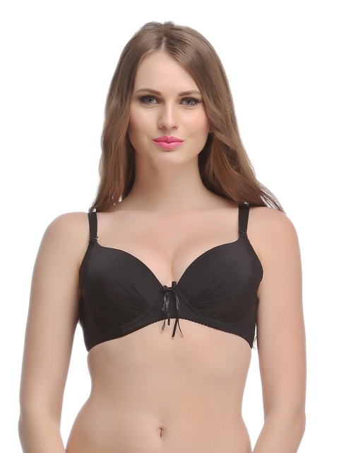 

Clovia Black Medium-Coverage Bra BR0595P1338C