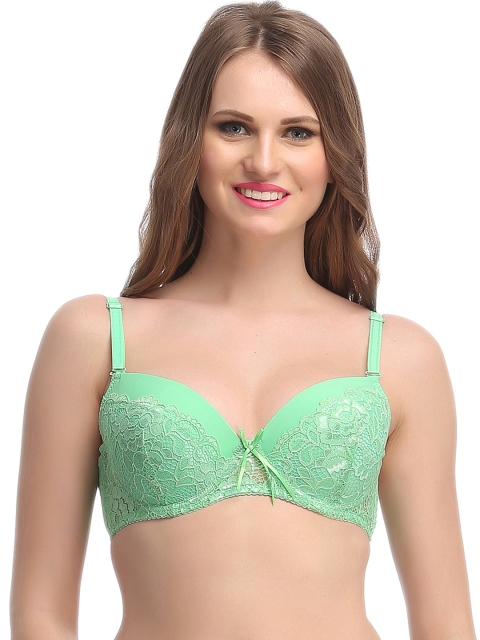 

Clovia Green Full Coverage Lace Bra BR0599P11