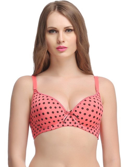

Clovia Orange Polka Dot Print Push-Up Bra BR0600P16