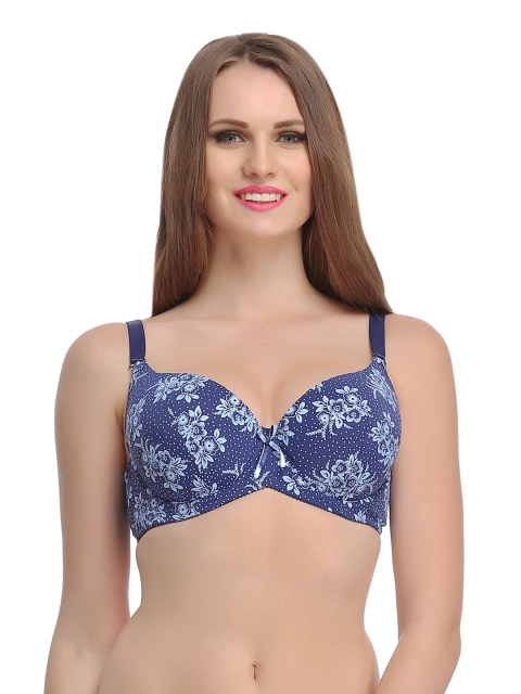 

Clovia Blue Floral Print Bra BR0601P03