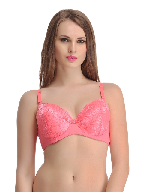 

Clovia Coral Orange Full Coverage Bra BR0605P16