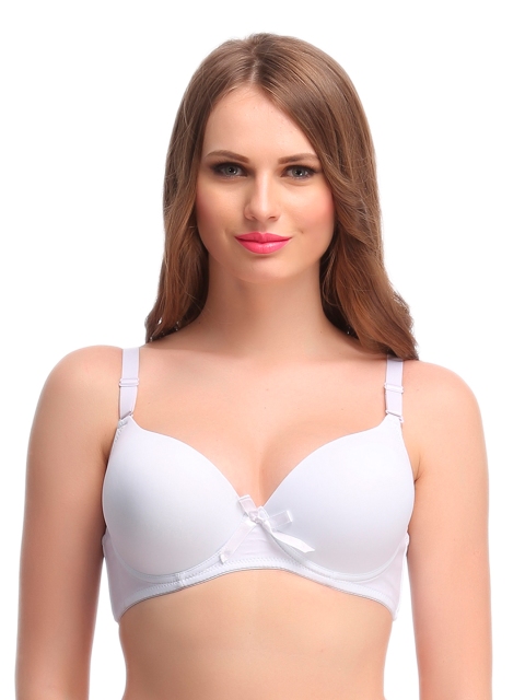 

Clovia White Seamless Push-Up T-shirt Bra BR0609P18