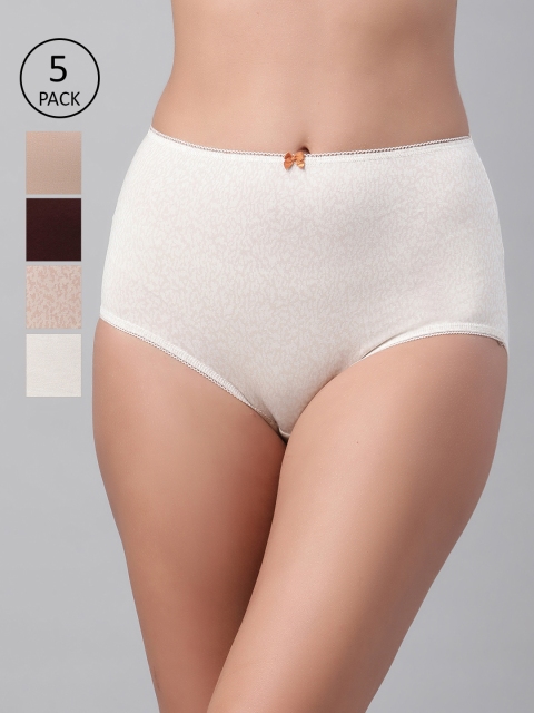 

Marks & Spencer Women Pack of 5 High-Rise Basic Briefs T614044X, Brown