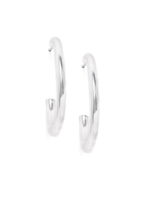 

Forever New Sterling Silver-Plated Circular Hypoallergenic Half Hoop Earrings
