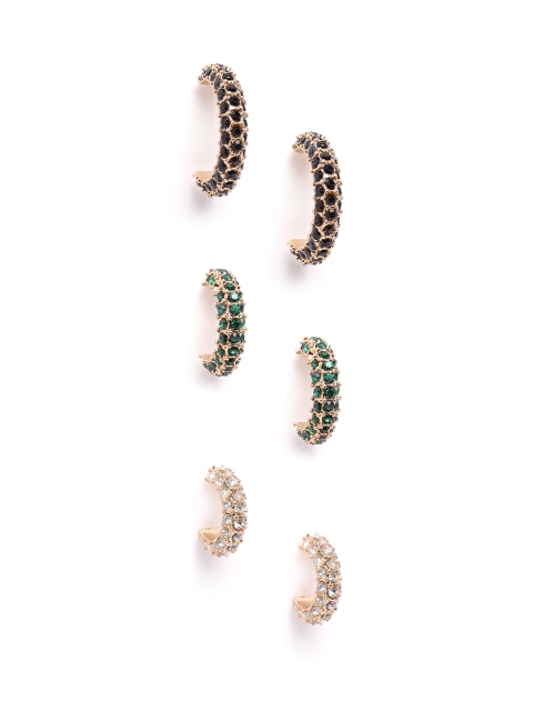 

Forever New Set of 3 Gold-Plated Half Hoop Earrings, Multi