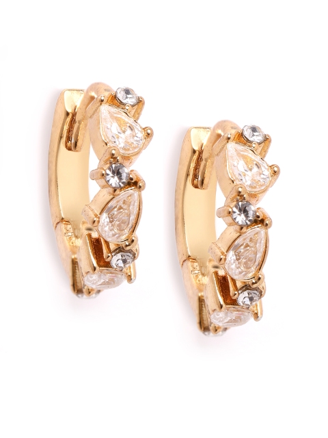 

Forever New Gold-Plated Stone Studded Circular Hoop Earrings