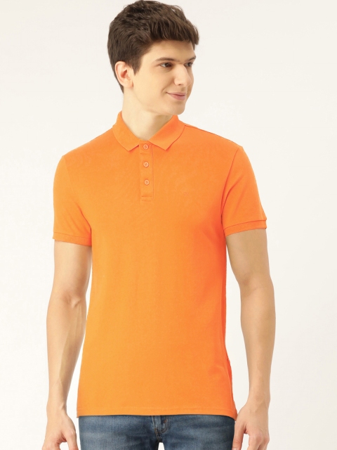 

Calvin Klein Jeans Men Orange Solid Polo Collar T-shirt